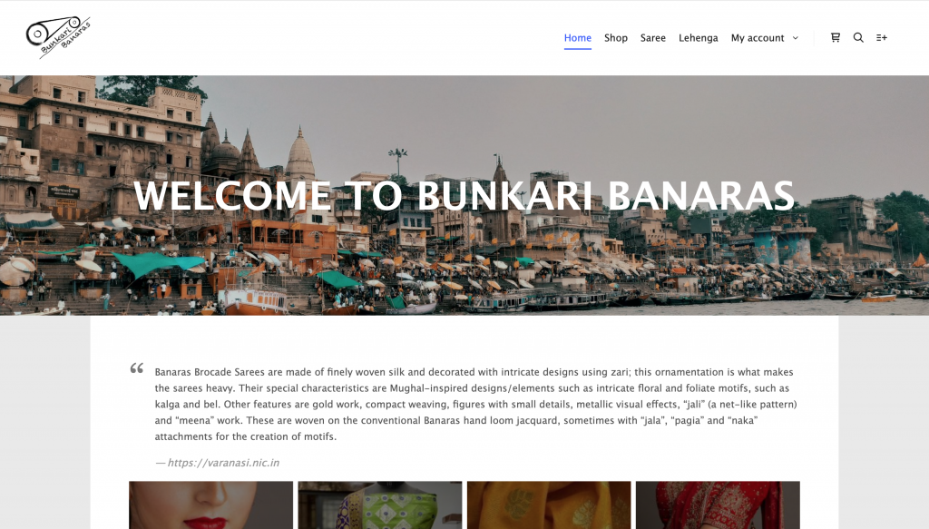 Bunkari Banaras homepage